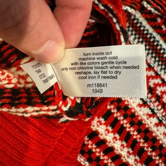 Lane Bryant Womens Red Black and White Striped Cowl Neck Pullover Sweater 26/28 - Picture 4 of 8